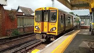 Merseyrail 3rd rail powered Electric Units 507016507018 arrive at Birkdale [upl. by Ahsinelg]