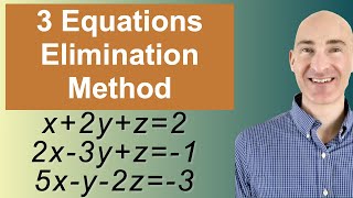 Solving Systems of 3 Equations Elimination [upl. by Gmur]